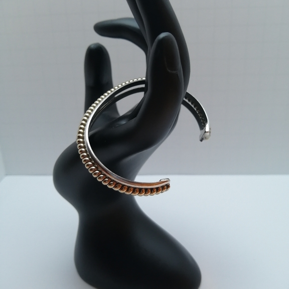 Vintage 12K GP & Solid Sterling Silver 925 Bangle - Picture 3 of 10